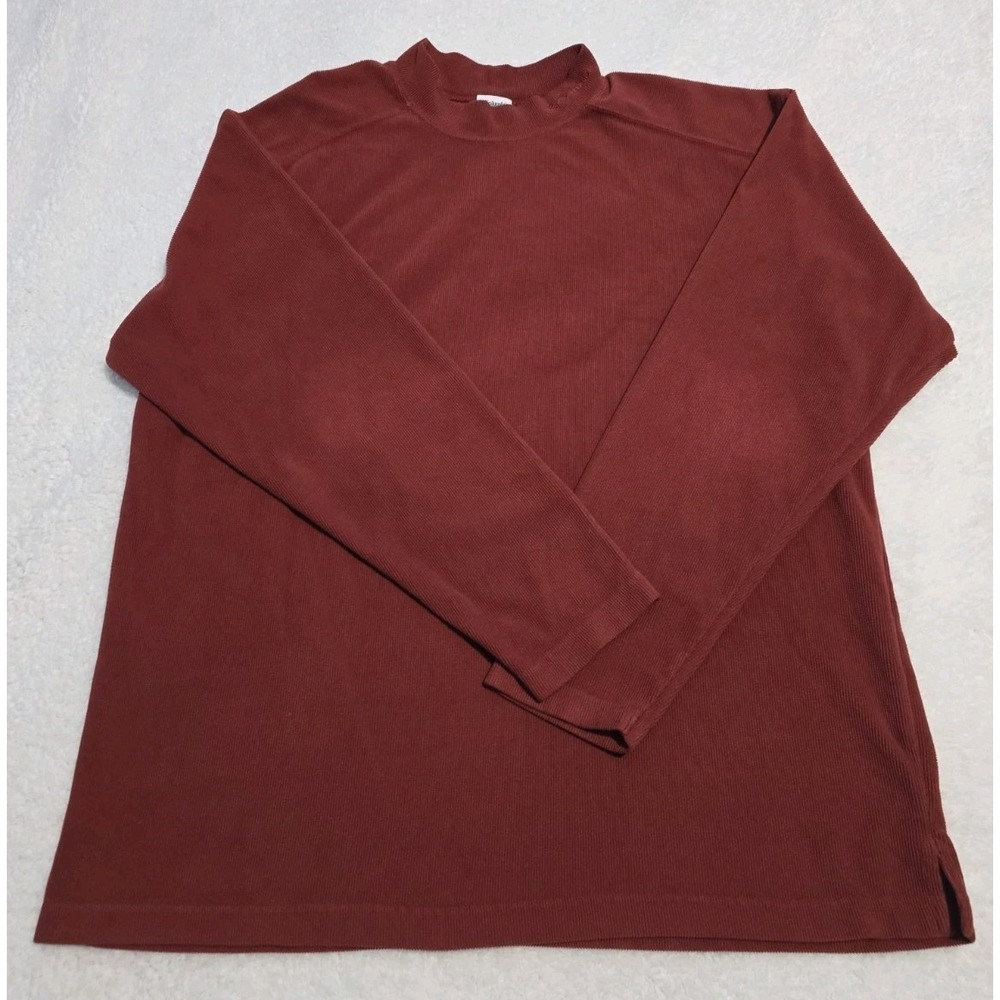 Columbia Waffle-Knit Mock Neck Pullover Sweater Red/Maroon Men's Size XL